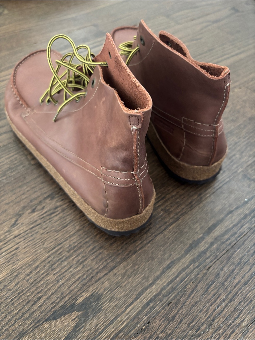 Birkenstock Marton Men’s Brown Leather Moc Toe Lace-Up Boots - Picture 3 of 3